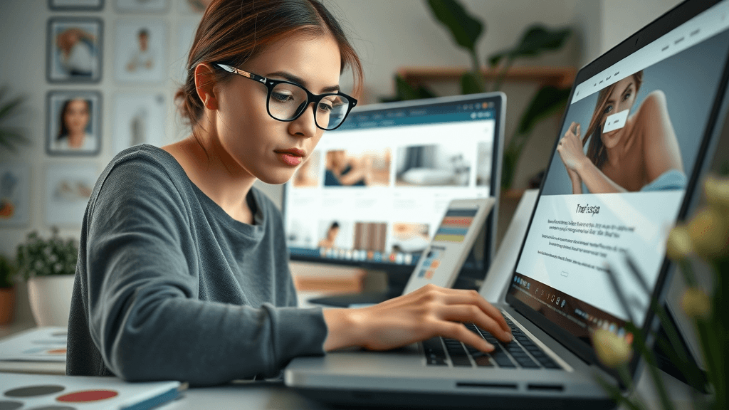 web designer creating med spa website, coding and designing