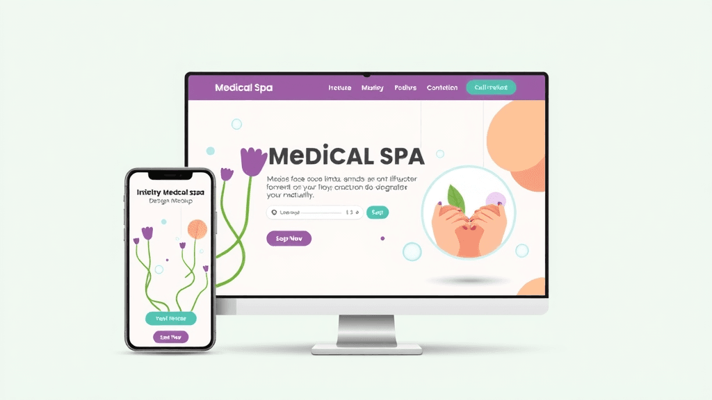 Modern med spa website design for botox marketing for medspas with mobile and desktop views