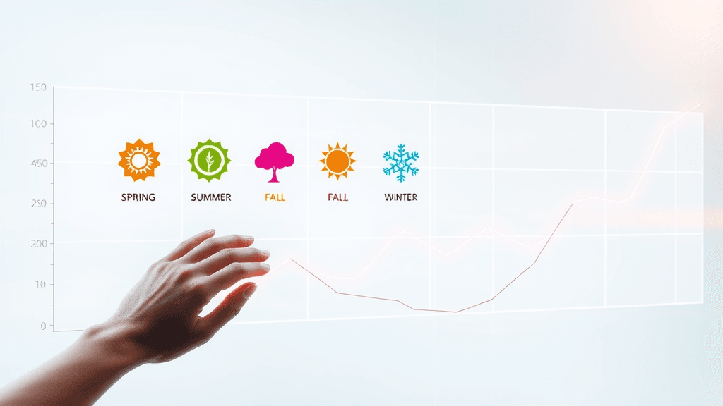 Graph displaying seasonal trends in botox and filler keyword research across four seasons