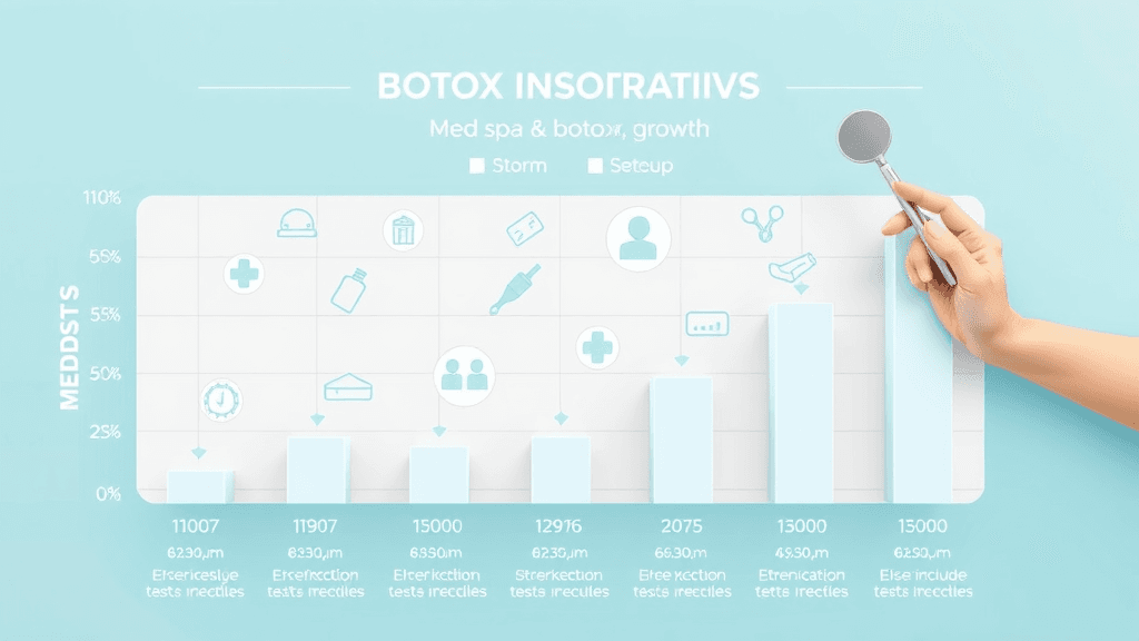 Infographic showing med spa and botox treatment growth trends, relevant to botox marketing for medspas