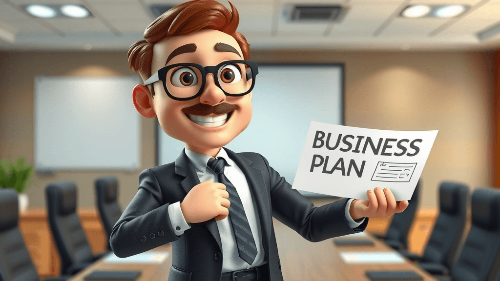 business executive, confident, presenting business plan ideas