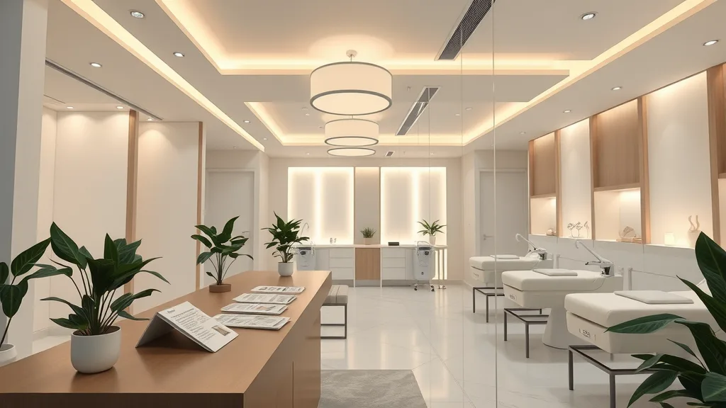 design concept of a med spa, sleek and modern, showcasing unique style.