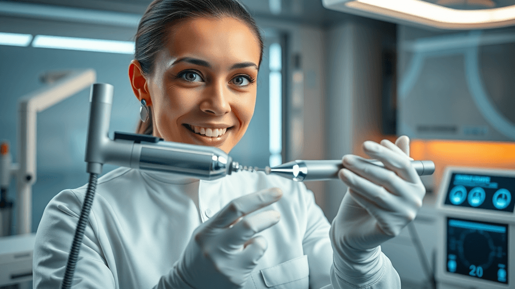 innovative botulinum toxin device futuristic medspa showing advanced technology