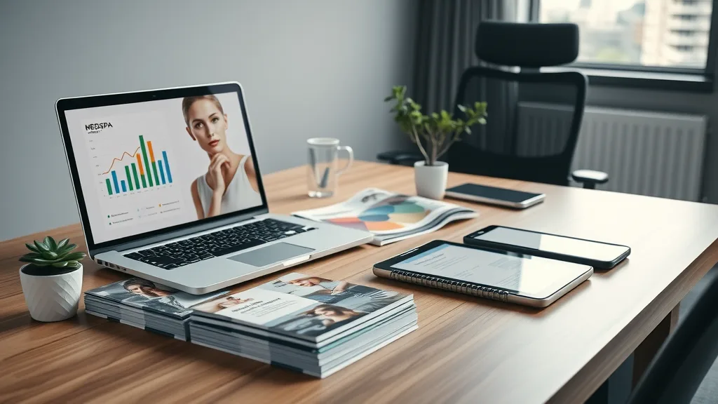 organized desk with marketing resources related to medspa ppc.