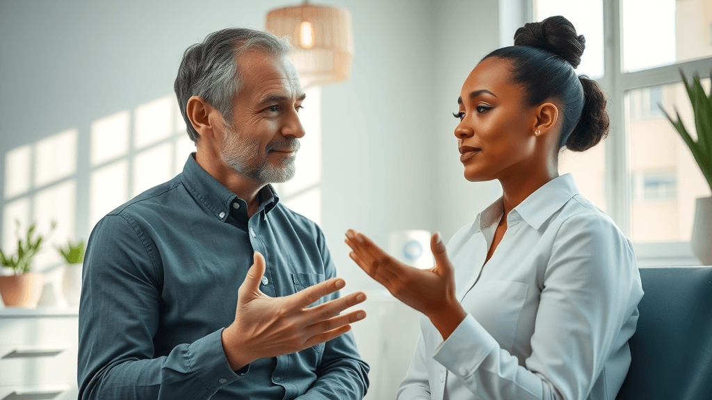 warm practitioner consulting client about facial aesthetics and botox advertising compliance