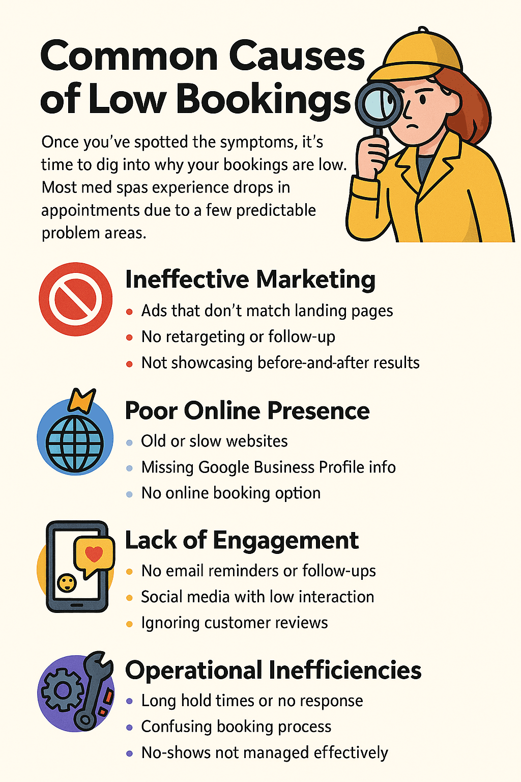 Common Causes of low Bookings
