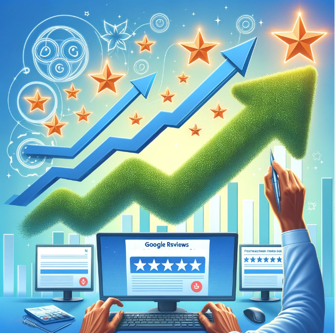 an image that visualizes the impact of positive Google reviews on a MedSpa's online reputation and local SEO ranking.