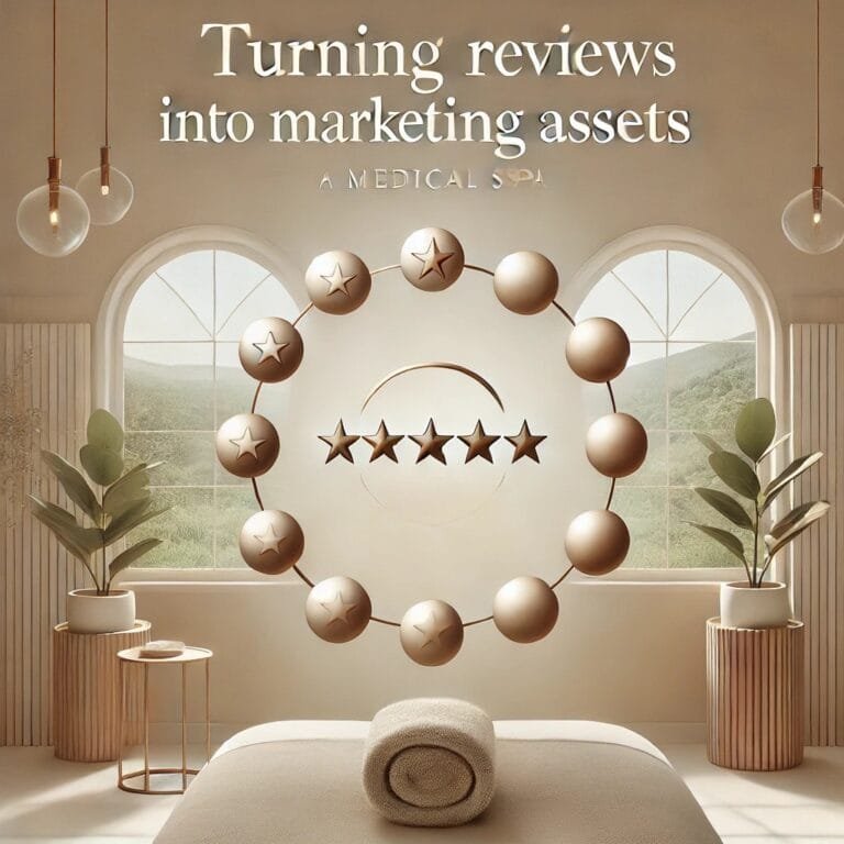 Image of a medspa showing five stars for a review