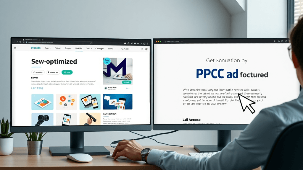Split screen of SEO and PPC optimized landing pages for Botox promotions
